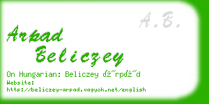 arpad beliczey business card